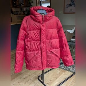 Red Water Resistant Puffer Jacket
